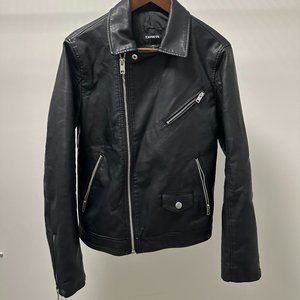 Black Faux Leather Moto Jacket